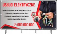 BANER REKLAMOWY 130x80cm z gotowego projektu USŁUGI ELEKTRYCZNE plandeka