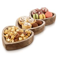 Talerz Drewniany na Przekąski Przystawki Tapas Dzielony Taca Patera Serca