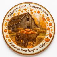 CIASTKO LUKROWANE FARM PAMPKIN ROZ.S KOŁO JESIEŃ RĘCZNIE ROBIONE
