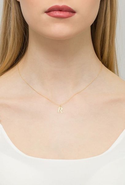Złoty Naszyjnik Celebrytka Litera "R" Brylant Grawer zdjęcie 2
