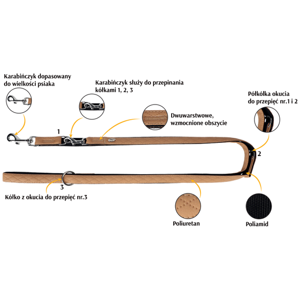 Smycz przepinana Terra Forest, 220 cm x 1,6 cm zdjęcie 2