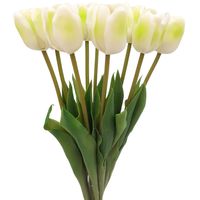 TULIPANY SILIKONOWE 44 cm TULIPAN SILIKONOWY BIAŁY ZIELONY SZTUCZNE KWIATY