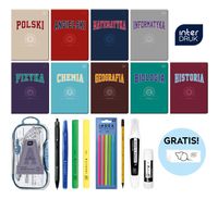 Wyprawka szkolna klasy 4-8 zeszyty przedmiotowe tematyczne Interdruk 19elem