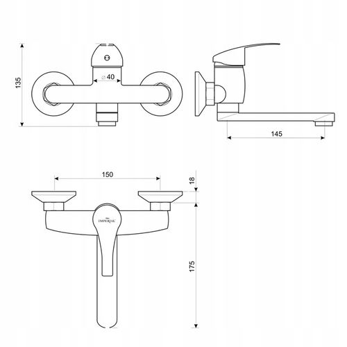 BATERIA UMYWALKOWA ŚCIENNA Z RUCHOMA WYLEWKA CHROM SREBRNA KOMPLET na Arena.pl