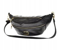 Laura Biaggi - duża nerka saszetka listonoszka czarny groszek błysk JP141