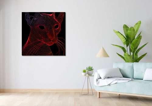 Obraz 90x90cm Cyfrowa Kocica na Arena.pl