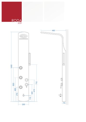 Panel Prysznicowy CORSAN S-039 RODA M na Arena.pl