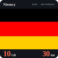 Karta eSIM Internet Niemcy 10 GB na 30 dni - bez rejestracji