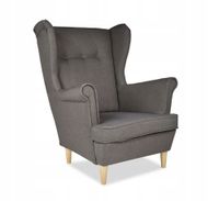 Fotel uszak ARI skandynawski  szary siwy wygodny design