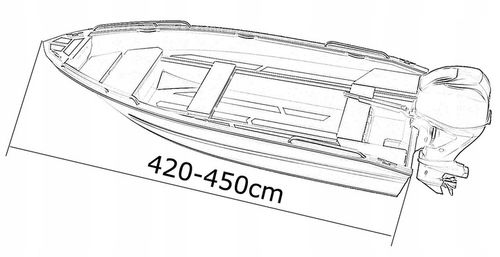 Pokrowiec plandeka osłona przykrycie na łódź łódkę wędkarską 210g 420-450cm na Arena.pl