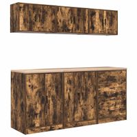 Szafki garażowe 6 szt. Dąb wędzony Drewno klejone