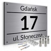 NIERDZEWNY NUMER NA DOM 40x30cm TABLICZKA ADRESOWA ALUMINIUM +