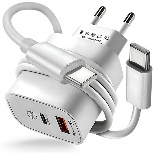 ZESTAW | SZYBKA ŁADOWARKA SIECIOWA USB TYPE-C + KABEL TYPE C | PD20W 3000mA na Arena.pl