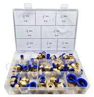 ZESTAW SZYBKOZŁĄCZEK PNEUMATYCZNYCH GWINTOWANYCH ZŁĄCZKI WTYKOWE 4-16mm 72e