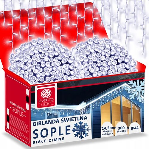 SOPLE LAMPKI CHOINKOWE 300 LED 14.5M ZEWNĘTRZNE ŚWIATEŁKA ŚWIĄTECZNE +FLASH na Arena.pl