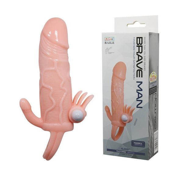 Wibrująca Żelowa Przedłużka Na Członka - Brave Man "Predator Classic" zdjęcie 1