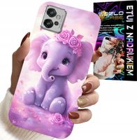 ETUI DO MOTOROLA G32 - SŁODKI SŁONIK NA RÓŻOWYM TLE CASE +FOLIA