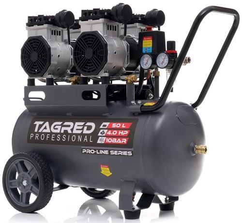 PROFESJONALNY KOMPRESOR BEZOLEJOWY 10 BAR 50L 4 TŁOKI CICHY MOCNY na Arena.pl