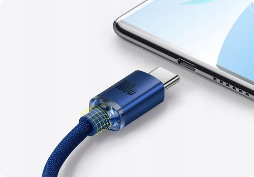 WZMACNIANY KABEL PRZEWÓD BASEUS USB USB-C 100W 6A 2M SZYBKIE ŁADOWANIE na Arena.pl