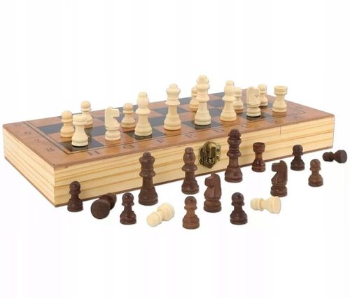 SZACHY DREWNIANE WARCABY DUŻE DLA DZIECI TRYKTRAK GRY LOGICZNE PLANSZ0WE na Arena.pl