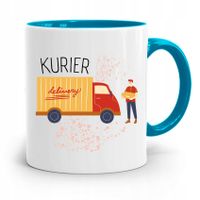 Kubek Błękitny Dla Kuriera Najlepszy Kurier Z Nadrukiem Ze Zdjęciem