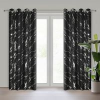 Zasłona na przelotkach LANI z mikrofibry 140X250 czarna + srebrna