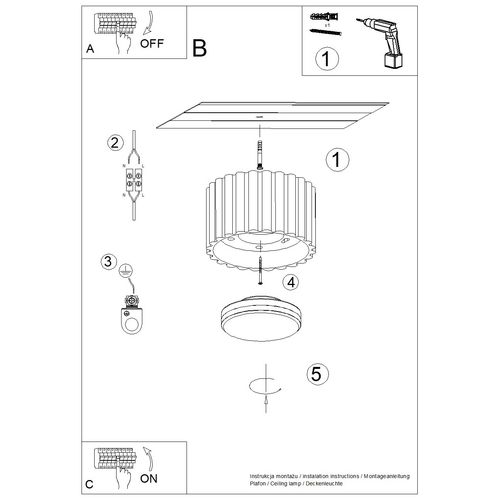 Plafon AURA 1 ochra czerwona Gx53 na Arena.pl
