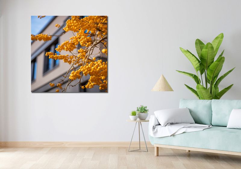 Obraz 100x100cm Złote Jagody zdjęcie 2