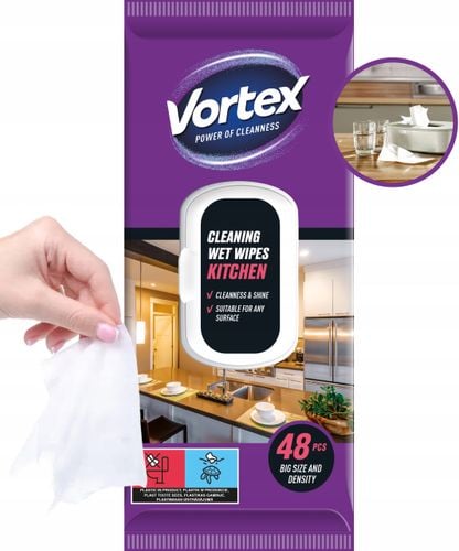 vortex chusteczki nawilżane do kuchni, flip top, 48 sztuk na Arena.pl