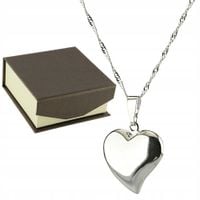 WYJĄTKOWE SERDUSZKO Z ŁAŃCUSZKIEM SINGAPUR DŁUGOŚĆ 45 CM SREBRO PRÓBY 925