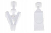 Żabki białe ruchome z rolką na środku do szyny sufitowej 100 szt do