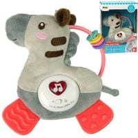 Interaktywna Edukacyjna Zebra Szara Dźwięk Melodie Gryzak Grzechotka