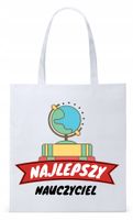 Dzień Nauczyciela Prezent Torba Eco Biała Shopper Z Nadrukiem Ze Zdjęciem