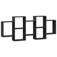 Półka ścienna, czarna, 159x18x65 cm, materiał drewnopochodny