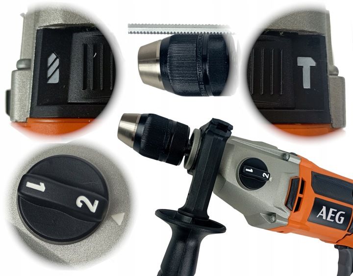 AEG SB2E 1100 RV wiertarka udarowa 2-biegowa 1100 W AVS Walizka zdjęcie 5