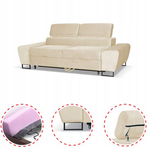 Zestaw mebli wypoczynkowych salonu Bosso Sofa 2os fotele beż Family Meble na Arena.pl