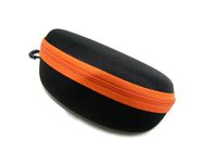 Etui na okulary z karabińczykiem pomarańczowy zamek