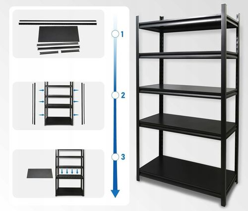 REGAŁ METALOWY MAGAZYNOWY 200x300x40 5 półek do garażu piwnicy biura na Arena.pl