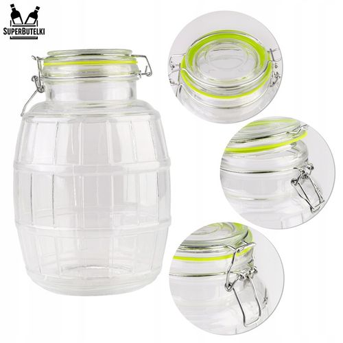 SŁÓJ SZKLANY 3L DUŻY POJEMNIK WECK NA PRZETWORY Z ZAMKNIĘCIEM na Arena.pl