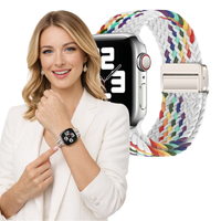 Pasek pleciony do Apple Watch 38mm 40mm 41mm opaska L mocna biały kolory