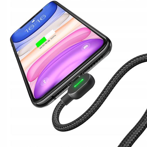 mcdodo kabel kątowy 90° usb-c lightning dwustronny do iphone 13 14 led 1m na Arena.pl