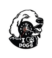 Zegar ścienny z płyty winylowej I love Dogs 3.6