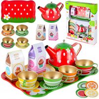 ZESTAW METALOWY DO HERBATKI HERBATY DLA DZIECI DO ZABAWY SERWIS KAWOWY 16el