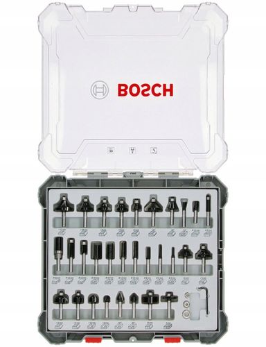 BOSCH ZESTAW 30 FREZÓW DO DREWNA chwyt 8mm na Arena.pl