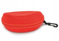 Etui na okulary Czerwone z karabińczykiem sportowe na zamek