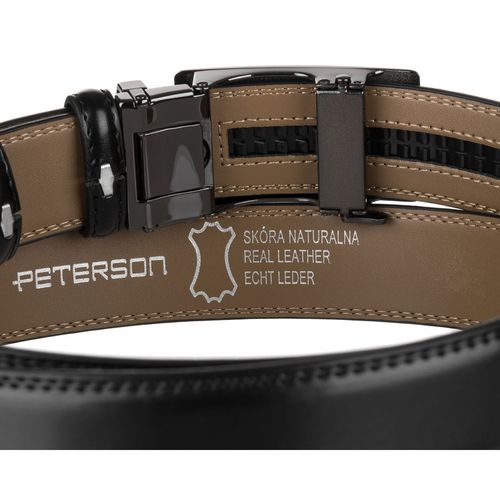 czarny pasek męski z automatyczną klamrą wykonany ze skóry naturalnej na Arena.pl