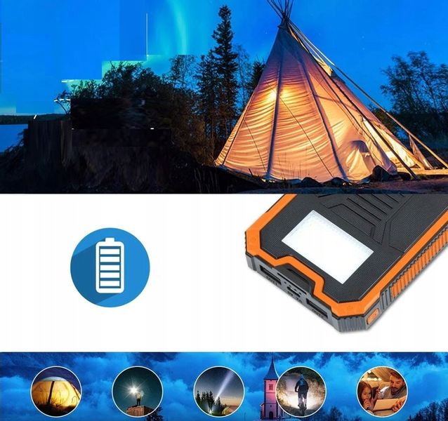POWERBANK SOLARNY PANCERNY 20000MAH 2xUSB LATARKA zdjęcie 8
