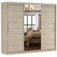 Szafa przesuwna ASTRA 233x61 SONOMA/SONOMA+LUSTRO półki pojemna PRODUCENT