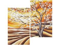 60X60CM KWITNĄCE DRZEWO DWU OBRAZ ŚCIAN