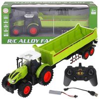 Traktor Zdalnie Sterowany Ciągnik z Przyczepą RC Pilot Światła